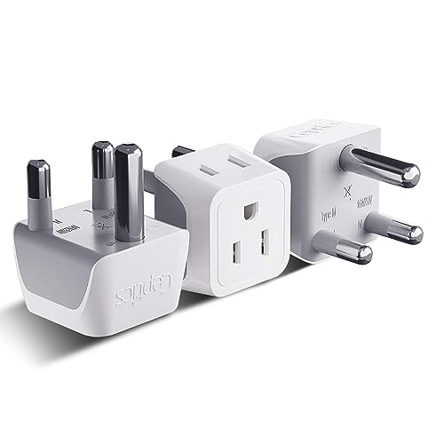 South Africa Namibia Travel Adapter Plug with Dual Usa Input (3 Count)
