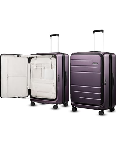 Checked Top Opening Expandable Suitcase