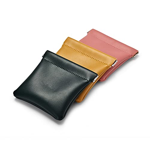 Dark Green PU Leather Jewelry Travel Pouch Trinket Gift Bag