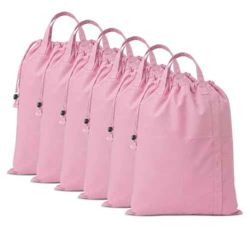 LFH Home Large Premium Cotton Rich Canvas Laundry Bag with Drawstring and Handles Heavy Duty (6 Count)