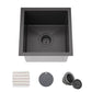 14 x 14 Inch Gloss Black Undermount Kitchen Sink