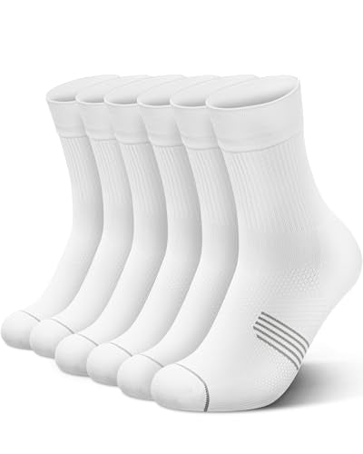 3 Pairs Running Compression Socks for Men & Women Crew Socks with Cushion (3 Count)