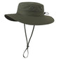 UPF50+ Mens Sun Hat Wide Brim Fishing Hat for Mens Womens Beach Bucket Hat Gardening Golf Army Green