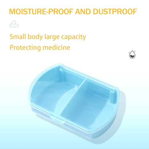 4PCS Small Pill Case Travel Pill Box Cute Pill Organizer for Purse Portable Daily Medicine Organizer 2 Compartment Pill Holder for Vitamins (4 Count)