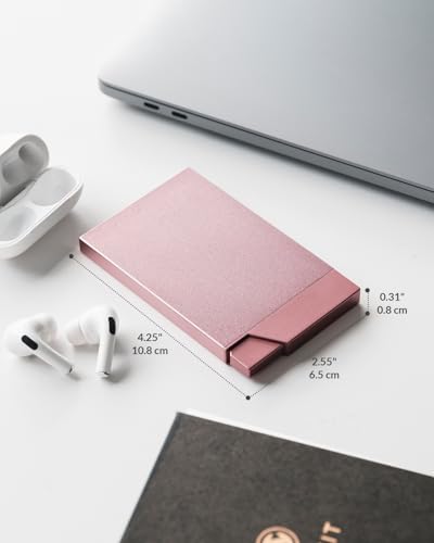 Pop up Card Holder Minimalist Credit Card Holder RFID Blocking Slim Metal Card Case for Men or Women