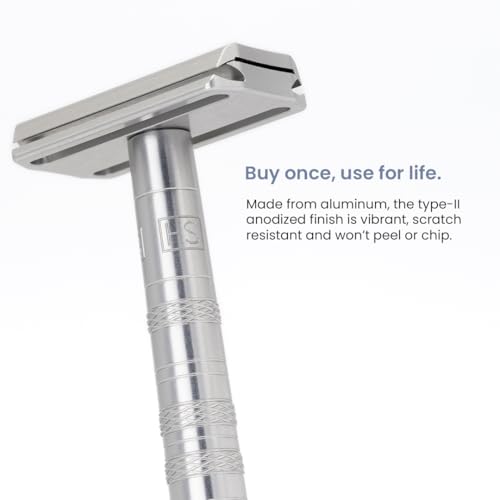 Razor Aluminum Double Edge Safety Razor with 5 Spare Blades