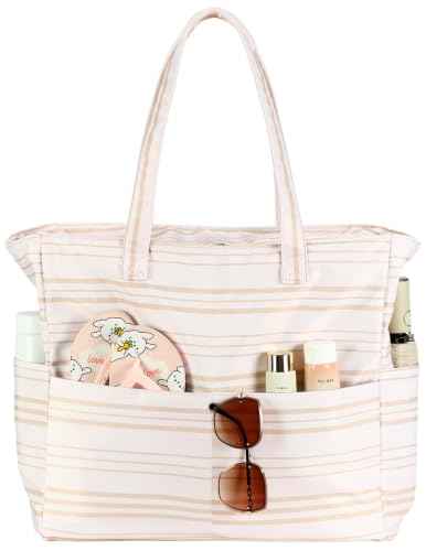 Waterproof Beach Tote Pool Bags for Women Ladies Extra Large Carry On Bag With Wet Compartment for Weekender Travel