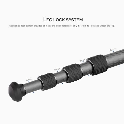 46" Video Carbon Fiber Tripod Ball Head Compact LF