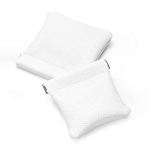 White PU Leather Jewelry Pouch Portable Travel Jewelry Storage Bag