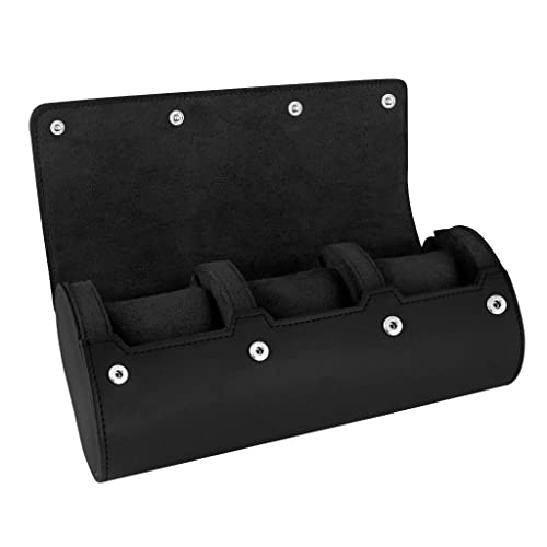 Barton Leather Watch Roll for 3 Watches