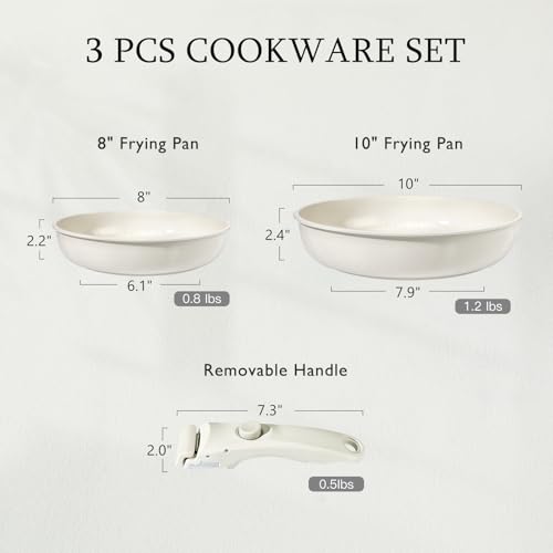 Non Stick Frying Pans Set Removable Handle
