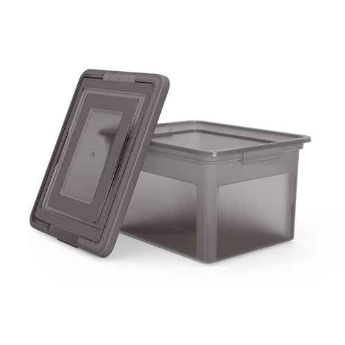 Plastic File Box with Snap Lid (4 Count)