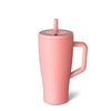 BrüMate Era 30 oz Tumbler with Handle and Straw | 100% Leakproof Insulated Water Bottle Tumbler with Lid and Flexible SoftSip Straw | Made of Stainless Steel | Cup Holder Friendly | 30oz (Guava)