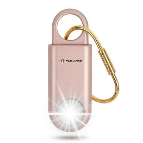 130db Personal Safety Alarm with Ultra Bright Strobe Light. Rose Gold