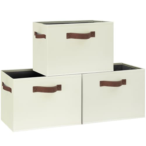 Large Fabric Storage Bins with 3 Handles