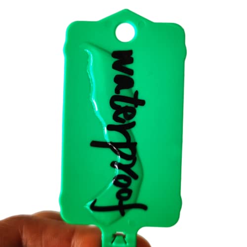 100pcs Reusable Blank Plastic Tags Ties Key Tags 1.45"*2.48" Serrated Tension Sealing Strap with Large Label Plastic Tie Mark Label Waterproof Hang Sign Write on Tag