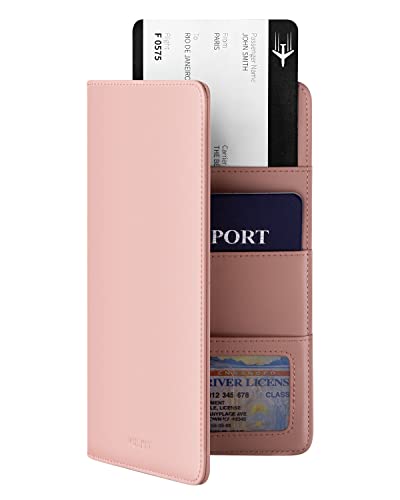 Passport Wallet for Travel RFID Blocking Premium Leather