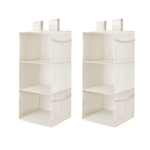 2 Pack 3 Shelf Hanging Closet Organizer with 2 Velcro (2 Count)