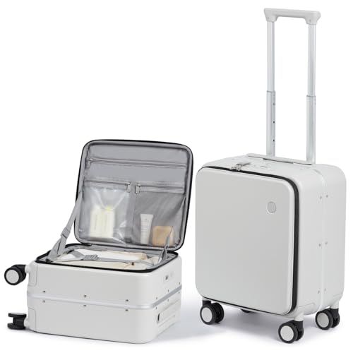 17x14x9 Carry On Luggage Underseat PC Hard Shell Suitcase Top Opening Aluminum Frame Travel Suitcases with Wheels