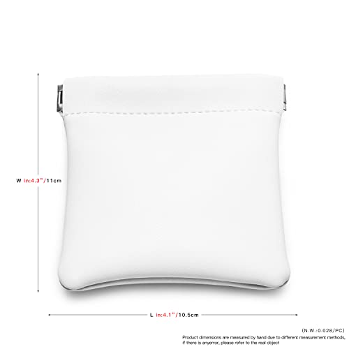 White PU Leather Squeeze Jewelry Travel Pouch Multi