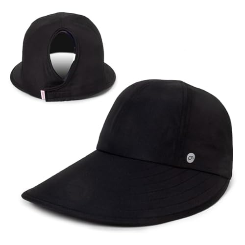 Womens Sunblocker UPF 50 Wide Brim Ponytail Sun Hat