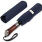 Folding Umbrella Lux Hardwood Handle Auto Open Close Dark Navy