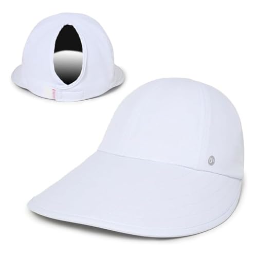 Womens Sunblocker UPF 50 Wide Brim Ponytail Sun Hat
