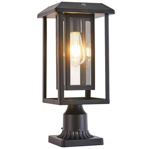 Solar Lamp Post Lights for Outdoor with Pier Mount Base