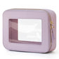 Clear Makeup Bag with Zipper Women Travel Toilrty Bag Purple Medium
