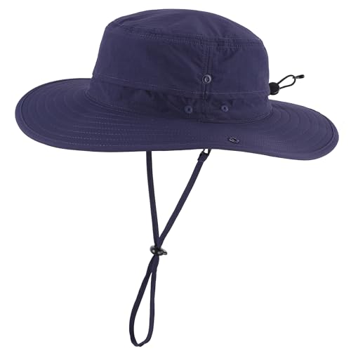 UPF 50+ UV Protection Sun Hat for Men Women Waterproof Bucket Hat for Fishing Hiking Camping Safari Hat Navy Blue