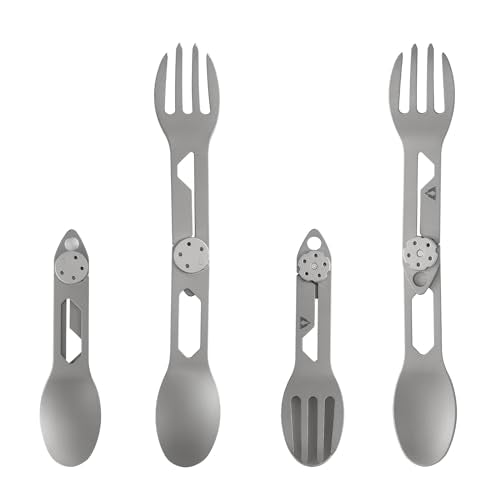 CMB Made Knives Titanium 2 in 1 Folding Fork and Spoon Combo Lightweight Camping Utensil