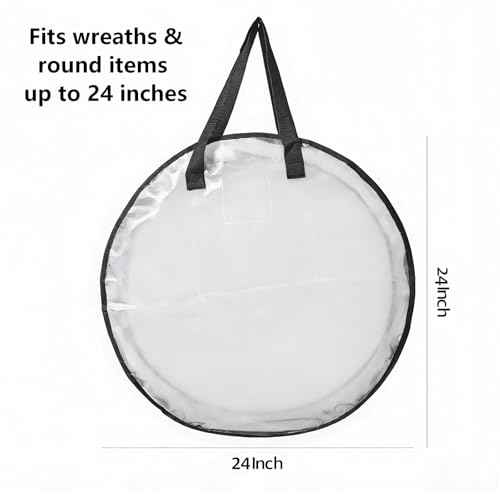 4 Pack Clear Christmas Wreath Storage Bags 24 Inch (4 Count)