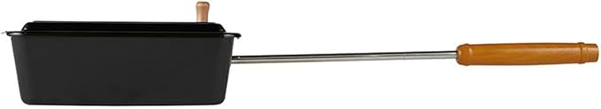 Campfire Popcorn Popper, Old‑Fashioned Carbon Steel Outdoor Popcorn Maker with Long Wood Handle for Camping and Backyard Fire Pits