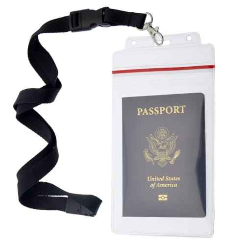 Bulk 20 Pack Heavy Duty Water and Tear Resistant Passport Holders with Lanyard