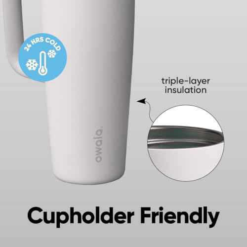 FreeSip Tumbler Stainless Steel Water Bottle 30 oz Shy Marshmallow