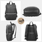 Leather Laptop Backpack for Men with Trolley Strap 16L Slim