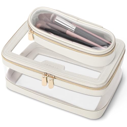 Travel Clear Makeup Bag with Makeup Brush Bag (2 count)