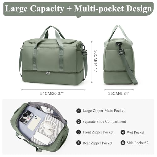 Travel Duffle Bag with Shoes Compartment