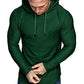 Mens Fashion Athletic Hoodies Sport Sweatshirt Solid Color Fleece Pullover Dark Green X