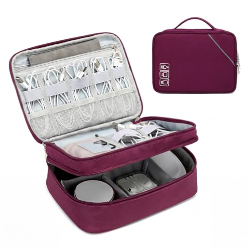 Electronic Organizer Travel Double Layer Cable Organizer Bag