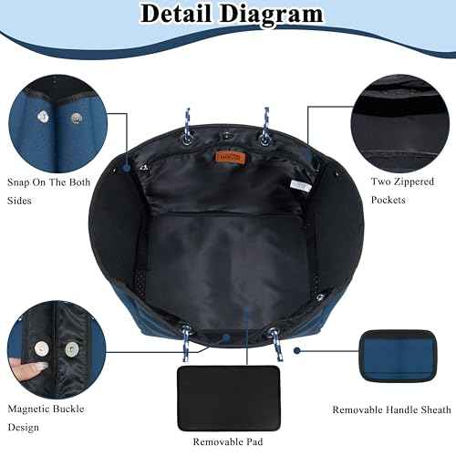 Neoprene Multipurpose Beach Bag Tote with Inner Zipper Pocket