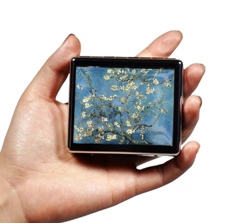 Silver Vintage Pill Box 7 Day Metal Pill Box with Mirror and 8 Compartments Cute Travel Pill Organizer for Purse (8 Count)