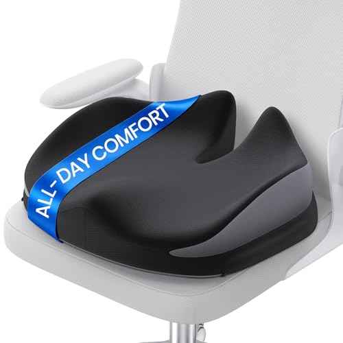 Large Seat Cushion for Office Chair Memory Foam Coccyx Pain Relief Cushion Pillow for Back Support Non