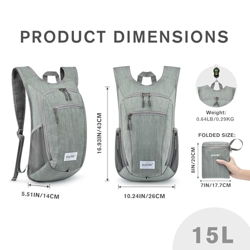 10L 15L Hiking Backpack Lightweight Packable Hiking Daypack Small Travel Outdoor Foldable Shoulder Bag