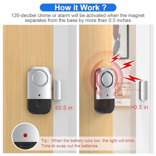 Door Window Alarm Sensors (6 Count)