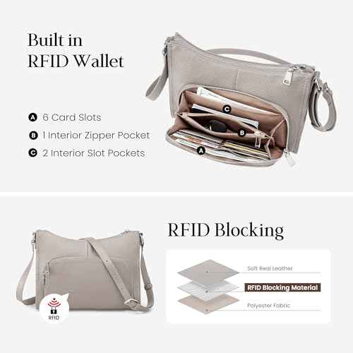 Soft Real Leather Crossbody Bags for Women Travel Wallet Purse