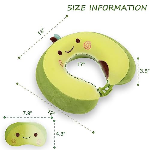 Cute Travel Pillow with Sleep Eye Mask Cartoon Headrest & Neck Pillow for Kids Boys & Girls
