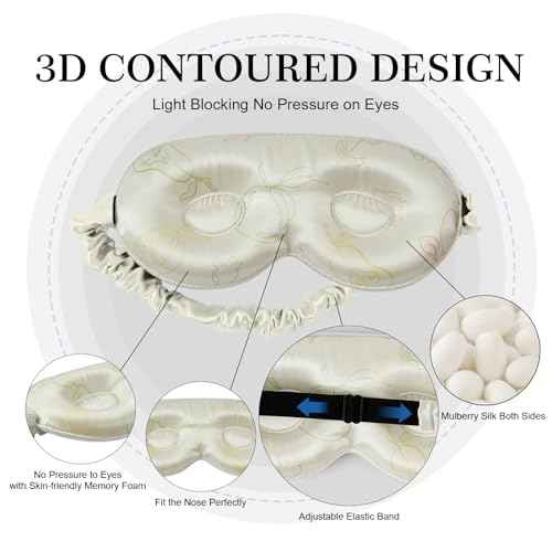 Adjustable 22 Momme 100% Pure Mulberry Silk Sleep Mask
