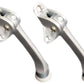 QCAA Heavy Duty Kickdown Door Stopper, 4", Zinc Die Cast, Satin Chrome, 2 Pack, Made in Taiwan