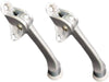 QCAA Heavy Duty Kickdown Door Stopper, 4", Zinc Die Cast, Satin Chrome, 2 Pack, Made in Taiwan